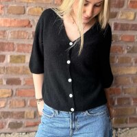 Kurzarm-Cardigan "schwarz" One Size