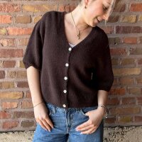 Kurzarm-Cardigan "braun" One Size