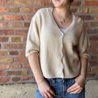 Kurzarm-Cardigan "beige" One Size