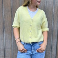Kurzarm-Cardigan "buttergelb" One Size