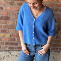 Kurzarm-Cardigan "azurblau" One Size