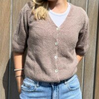 Kurzarm-Cardigan "taupe" One Size