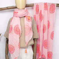 Baumwolltuch im Blockprint "Neon Mandala auf...