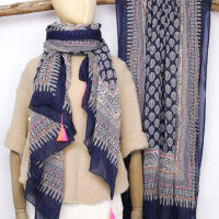 Baumwolltuch im Blockprint "Kleines Muster auf...