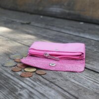 Leder-Portemonnaie S hellpink