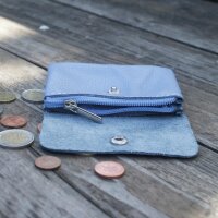 Leder-Portemonnaie S azurblau
