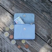Leder-Portemonnaie S azurblau