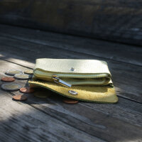 Leder-Portemonnaie S buttergelb