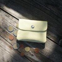 Leder-Portemonnaie S buttergelb