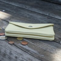Leder-Portemonnaie L buttergelb