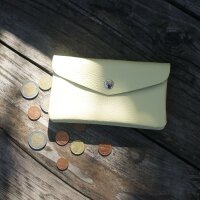 Leder-Portemonnaie L buttergelb
