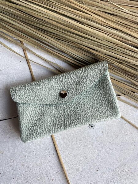 Leder-Portemonnaie L azurblau