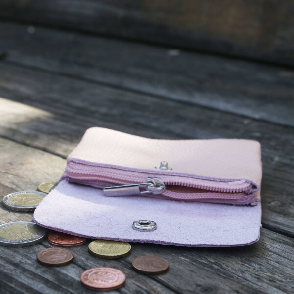 Leder-Portemonnaie S rosé