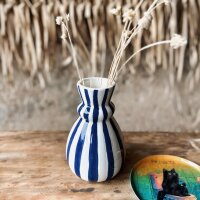 Vase Streifen blau