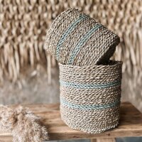 Korb natur-vintage-green
