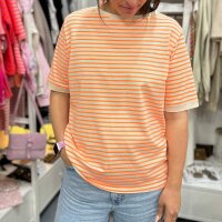 T-Shirt Stripe "beige-neonorange"