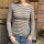 Cashmere-Viskose-Mix-Shirt "Streifen taupe-schwarz" One Size