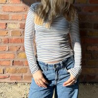 Cashmere-Viskose-Mix Shirt "Streifen...