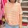 T-Shirt Stripe "neonorange-weiß"