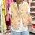 Teddyweste "Herzen" beige-neonpink