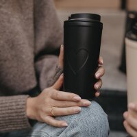 To go Becher Herz schwarz von Eulenschnitt