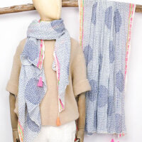 Baumwolltuch im Blockprint "Mandala Blau mit...