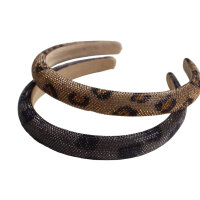 Haarreif Classic Glitzer Leopard beige von VON RIKE