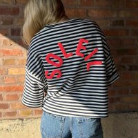 Sweat-T-Shirt "Soleil" weiß-dunkelblau...