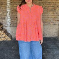 Musselin-Top "Leo neonorange-rosa" One Size
