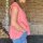 Musselin-Top "Streifen neonorange-rosa" One Size
