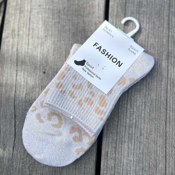 Glitzersocke Leo beige 36-41