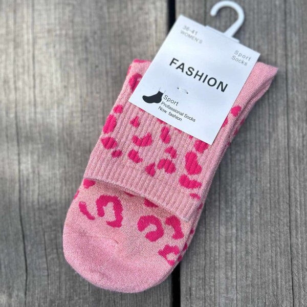 Glitzersocke Leo pink 36-41