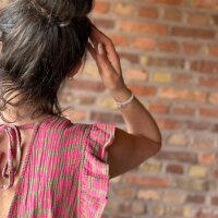 Maxi-Musselinkleid mit Volant "Leo pink-taupe" One Size