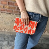 Kosmetiktasche "Frida" Leo beige-neonorange