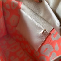 Shopper "Frida" Leo beige-neonorange