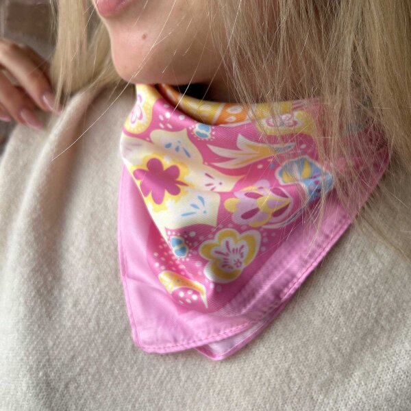 Großes Viskosetuch "Paisleymuster pink"