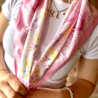 Großes Viskosetuch "Paisleymuster rosa"
