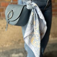 Großes Viskosetuch "Paisleymuster blau"