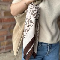 Großes Viskosetuch "grafisches Muster braun"