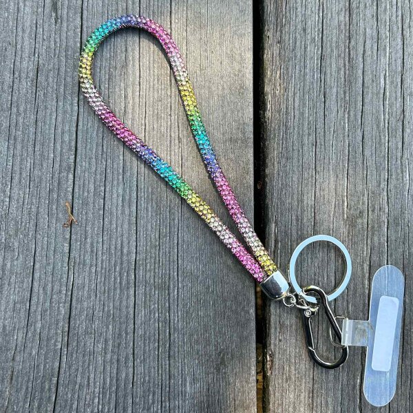 Glitzer-Handykette kurz "bunt"