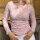 Spitzen-Langarmshirt mit Stehkragen pink