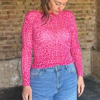 Cashmere-Viskose-Mix Shirt "Leo pink-rot" One Size