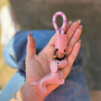 Dackel-Anhänger mit Paracord-Schlaufe rosa