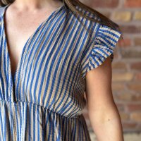 Maxi-Musselinkleid mit Volant "Streifen...