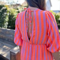 Maxi-Musselinkleid "Blockstreifen...