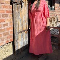 Maxi-Musselinkleid "Streifen rosa-neonorange"...