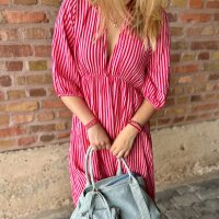 Maxi-Musselinkleid "Streifen pink-rot" One Size