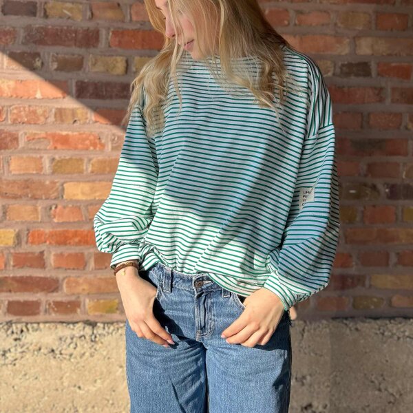 Sweatshirt "Elin" weiß-grün One Size