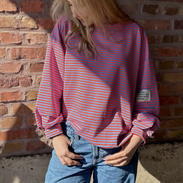 Sweatshirt "Elin" blau-neonorange One Size