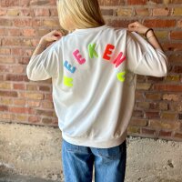 Kurzarm-Sweatshirt "Weekend" weiß One Size